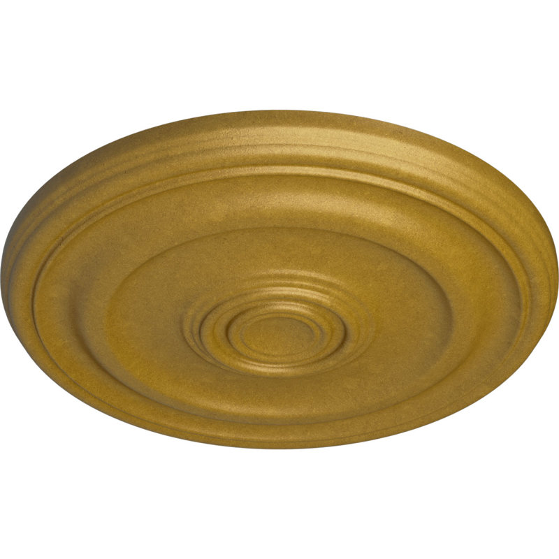 Médaillon de plafond Endurathane Devon, DO 15 3/4 po x P 1 1/2 po (pour auvents jusqu'à 3 5/8 po), finition dorée pharaons peinte à la main