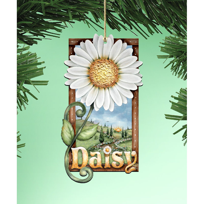 Ornement suspendu en bois Tidaholm Daisy