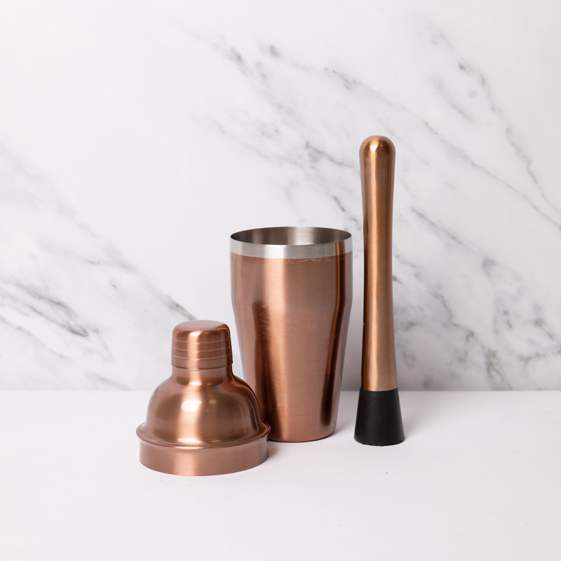 BarCraft Cocktail Shaker with Drinks Muddler