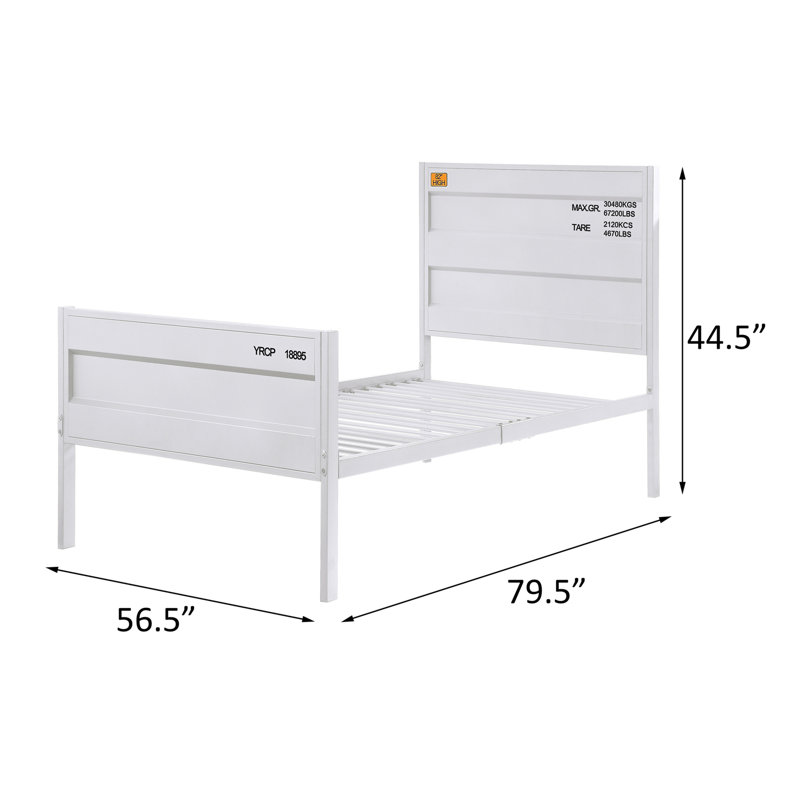 Lit design moderne et minimaliste, Double, Blanc