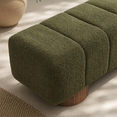 Chenille Upholstered Bench