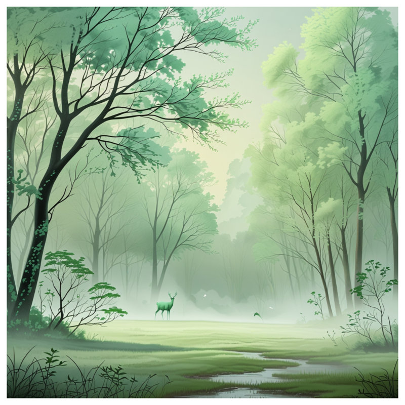 Housses de couette Misty Forest Scene, Lit simple