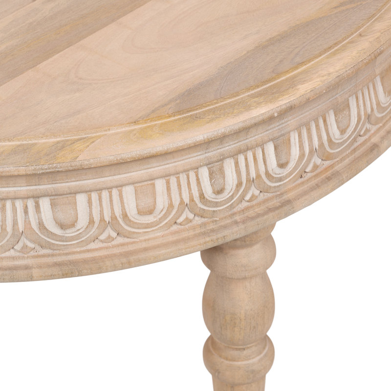 Iqrame Wooden Round Living Room Coffee Table