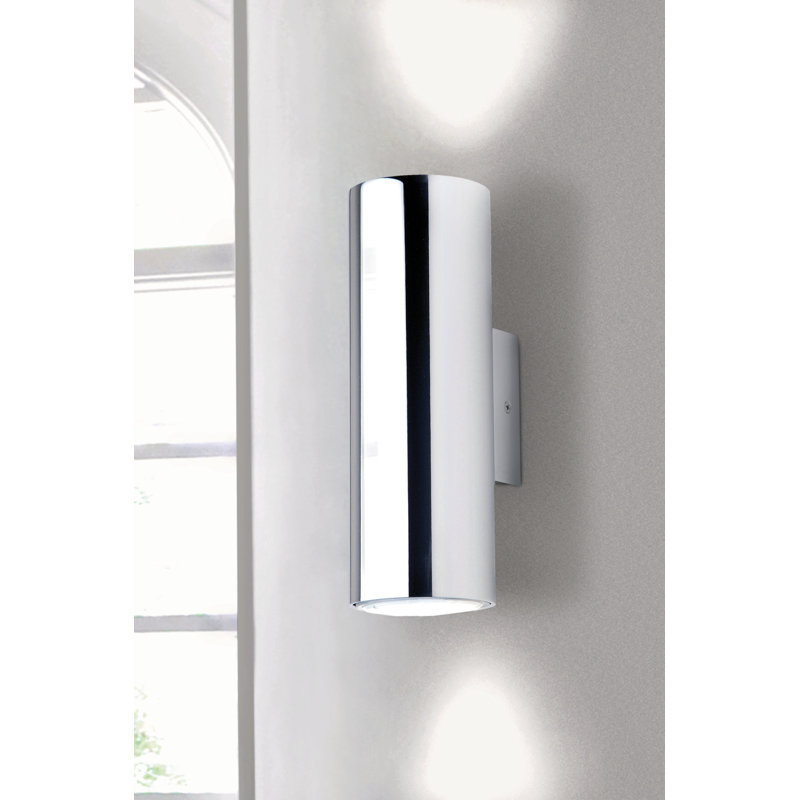 Kronn 2-Light Dimmable Flush Mounted Sconce, Chrome