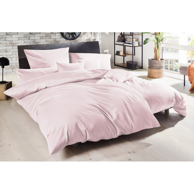 Cotton 240 TC Modern & Contemporary Duvet Cover Set, 155 x 220cm - 1 Pillowcase (80 x 80 cm), Powder
