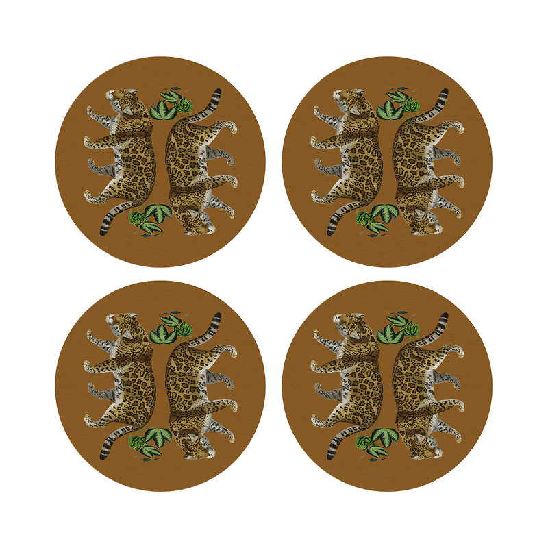 Leopard Seeing Double Pebble 16" Vinyl Placemat, Safri