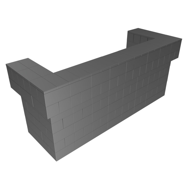 Ensemble de bar / comptoir en porte-à-faux 2 couches EverBlock, Noir, H 43 po x l 102 po x P 24 po