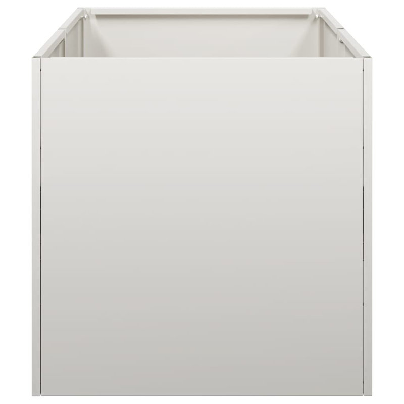 Metal Planter Box, 15.75" H x 15.75" W x 31.50" D, Light Gray
