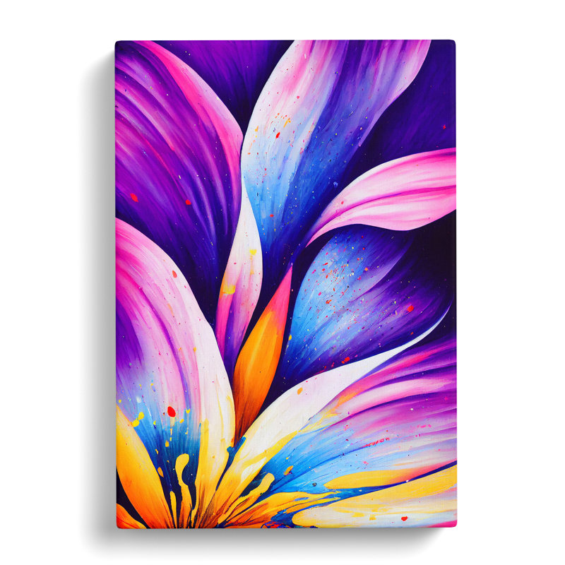 Paint Splash Flower No.3 Abstract - Wrapped Canvas, 76cm H x 50cm W x 3cm D
