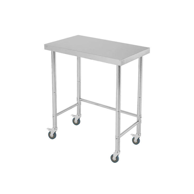 Table en acier inoxydable de 18 po x 32 po avec roulettes, table de préparation de cuisine en acier inoxydable, table de travail utilitaire commerciale
