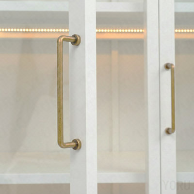 76.8" Display Cabinet, Steel, Glass Doors, LED Lights for Home/Office - White