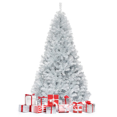 Arbre de Noël artificiel épinette argenté 7,5 pi