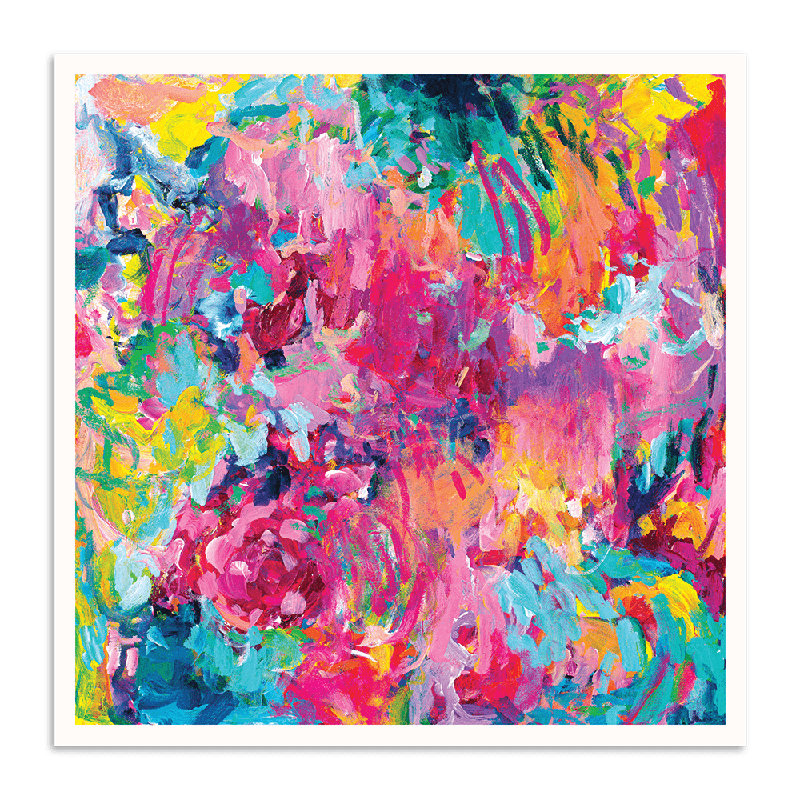 Sunny Escape by Amira Rahim - Painting, 41cm H x 41cm W x cm D, Paper, White