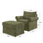 Chaise d'appoint rembourrée avec repose-pieds en chenille-743789303