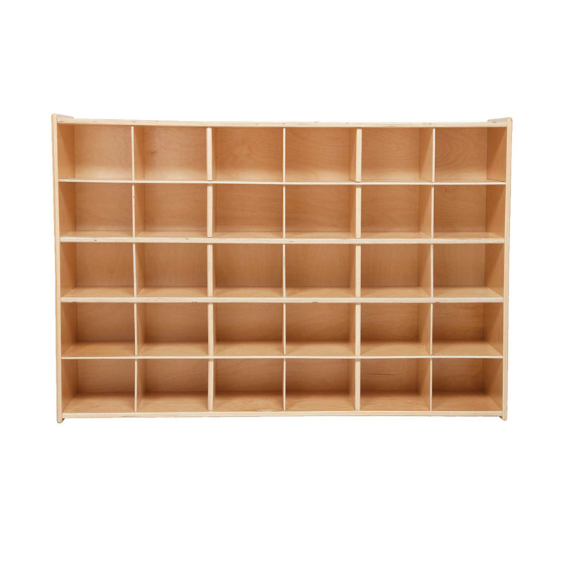 Contender 30 Compartment Cubby with Bins, Assembled with casters, Without Trays