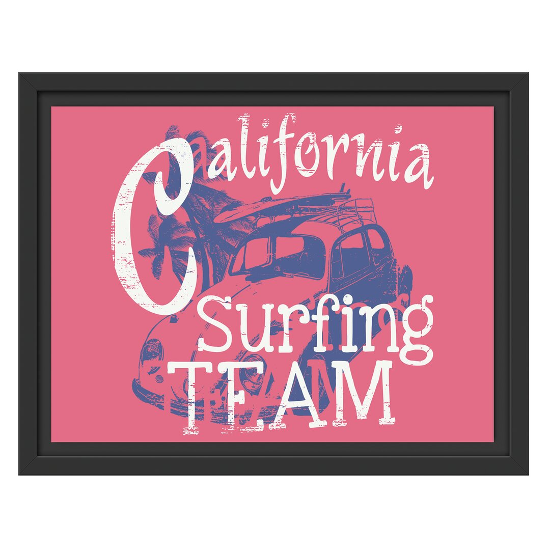 Gerahmtes Wandbild California Surfing - Team Light