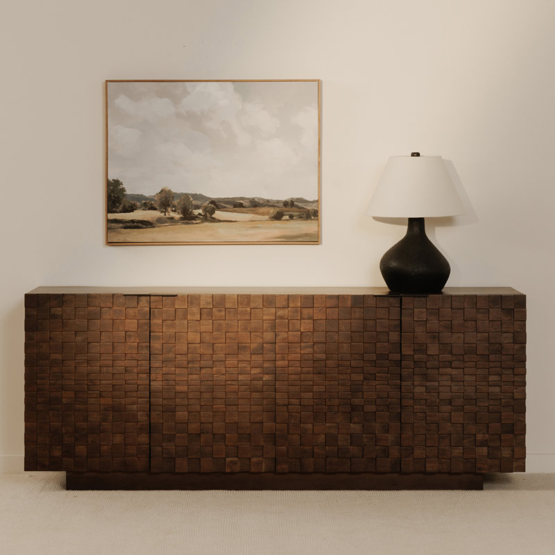 Givens 75" Carved Wood Sideboard