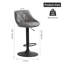 Adjustable Height Counter Stool with Metal Frame