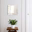 Key cabinet for wall, Opens to the left, 30x30x5, White, White surface with yellow vein patterns, 