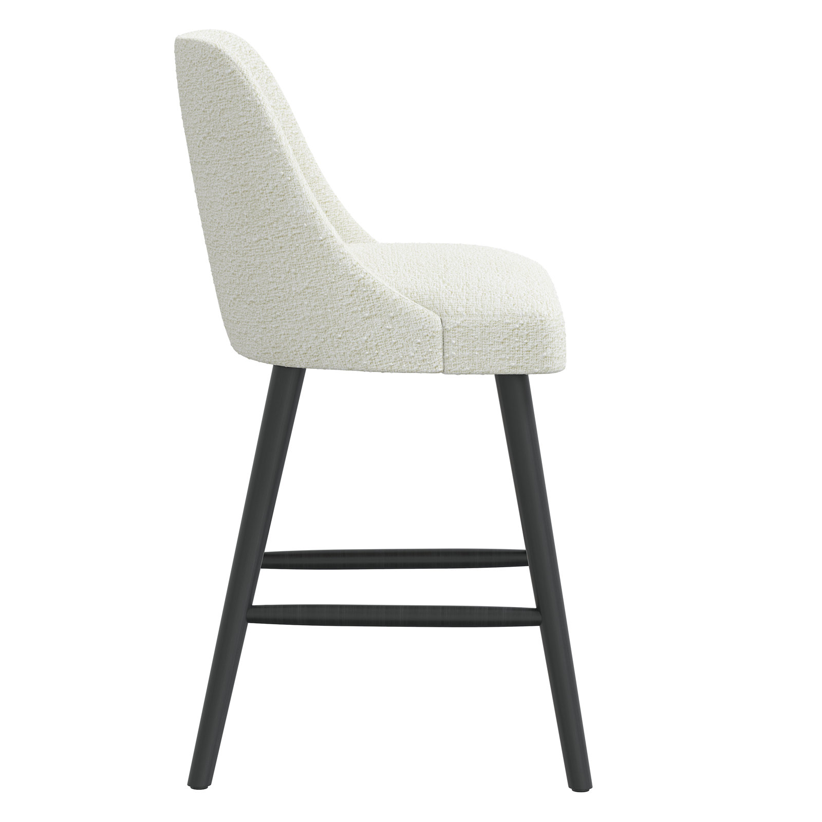 Gallie Bar and Counter Stool, Counter Stool (27” Seat Height), Black, Classic Snow Boucle