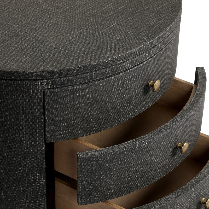 Amelia 4 - Drawer Nightstand, Black Linen