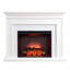 Foyer électrique encastrable 33 po avec cadre de cheminée 60 po Puraflame, blanc crème avec placage de marbre gris clair, 750 W / 1 500 W, flamme réglable, bruit de craquement du feu, télécommande-317418434-317418446