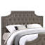 Lit tapissier très grand Gia, coins coupés, tissu en polyester brun riche-89095762-89095763