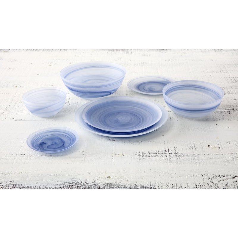 D&V La Jolla Amethyst 9.75" Serving Bowl, Set of 2, Ink Blue