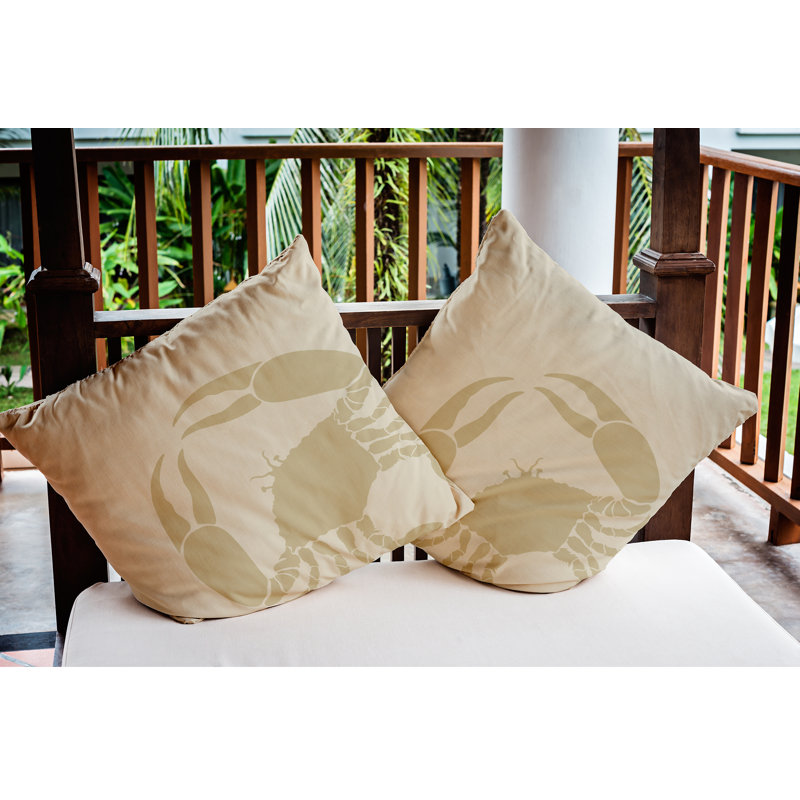Housse et insert de coussin en crabe Shirley Mills, 18 po x 18 po, Taupe