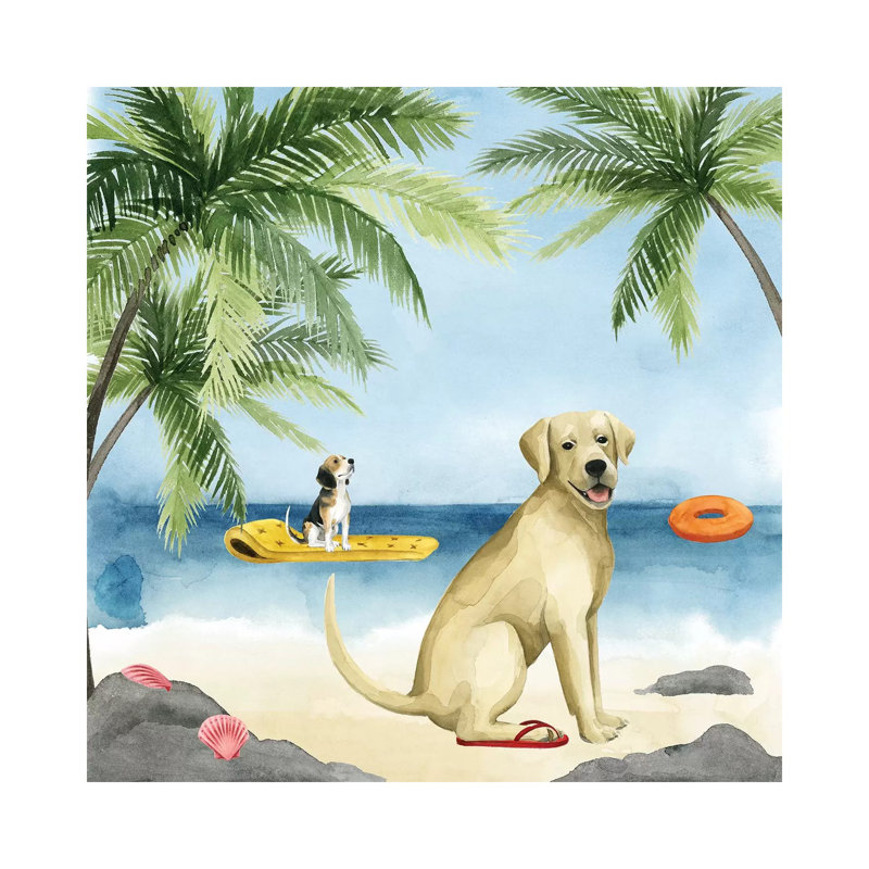 Dogs On Deck II by Grace Popp - Wrapped Canvas Painting, 45.72 cm H x 45.72 cm W