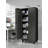 Black Steel Heavy-Duty Garage Locker With Door, Casters, 4 Adjustable Shelves, Lockable Tool Cabinet, Includes Hanging Panel And 8 Strong Hooks.