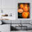Fresh Oranges - Gastronomy Green Canvas for Home Decor