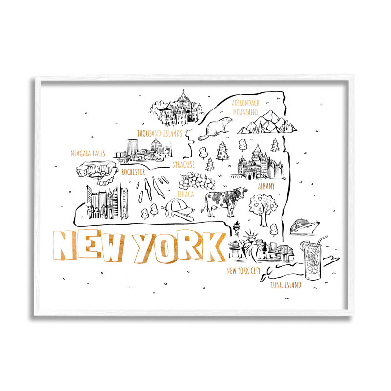 «New York Repères» par Ziwei Li, L 20 po x H 20 po, Giclée encadrée blanc bord de mer