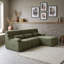 Canapé d'angle modulaire en forme de L 3 places avec assise ergonomique incurvée, coussins d'accoudoirs et oreillers-111843346