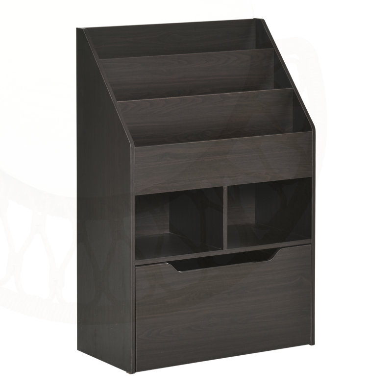 Bookcase Multi-Shelf Rack Organizer With Storage Drawer, Brown