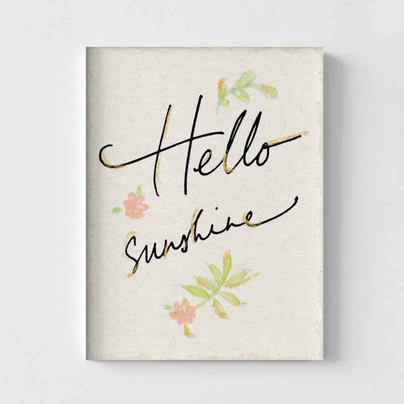 «Good Morning», affiche moderne, affiche florale Hello, Sans cadre sans passe-partout, H 12 po x l 16 po