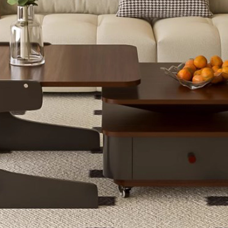Table basse de couleur contrastante, H 16,53 po x L 27,55 po x l 27,55 po, Noir