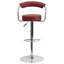 Tabouret de bar contemporain en vinyle réglable en hauteur avec accoudoirs et base en chrome-111236763-19920410-111236762