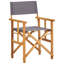 Chaise d'appoint d'extérieur pliable, tissu gris foncé, structure en acacia massif