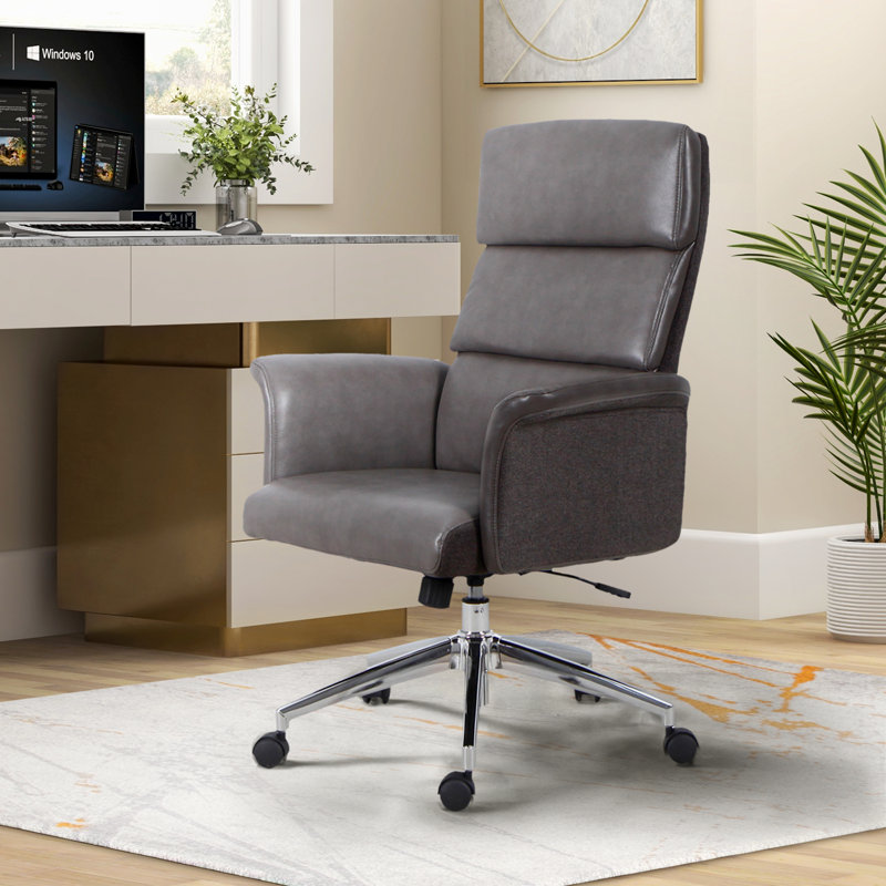 Khaydence Swivel Tilting Office Chair with Height-Adjustable, Gray