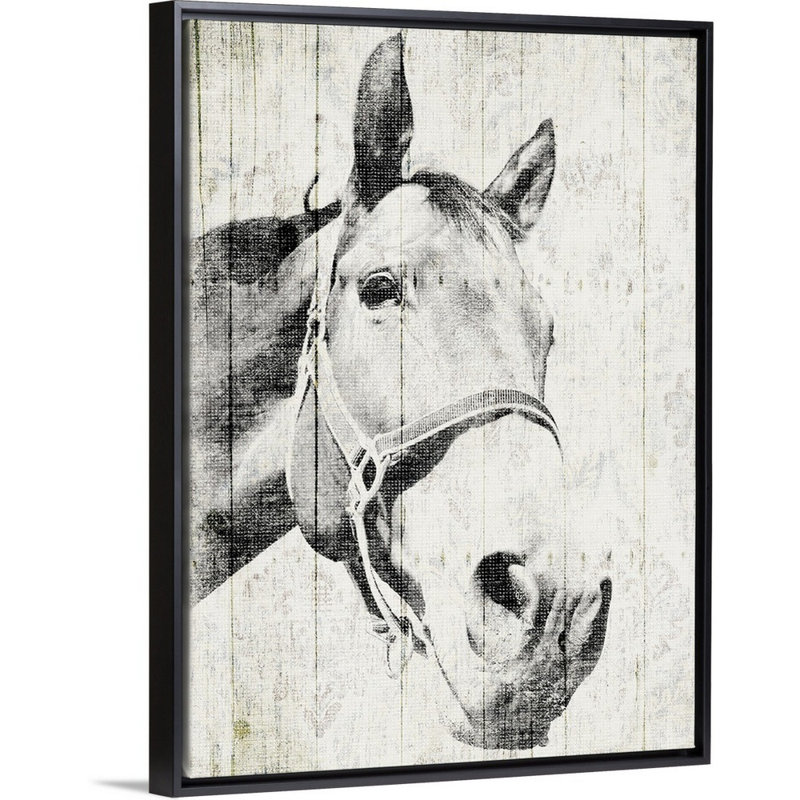 «Vintage Horse» par Jace Gray, reproduction sur toile, Cadre noir, H 26 po x l 20 po x P 1,75 po