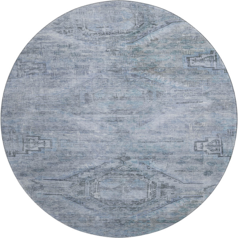 Premium Machine Washable Marasco AMF1631 Global Rug, Round 8'