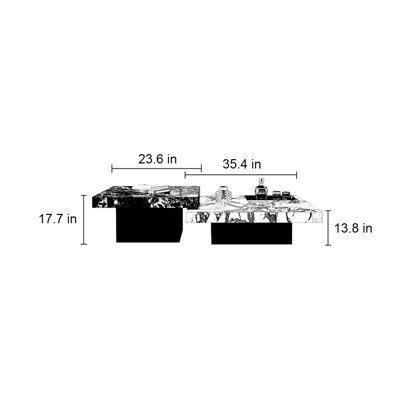 Ensemble de tables basses Modern Rock Plate