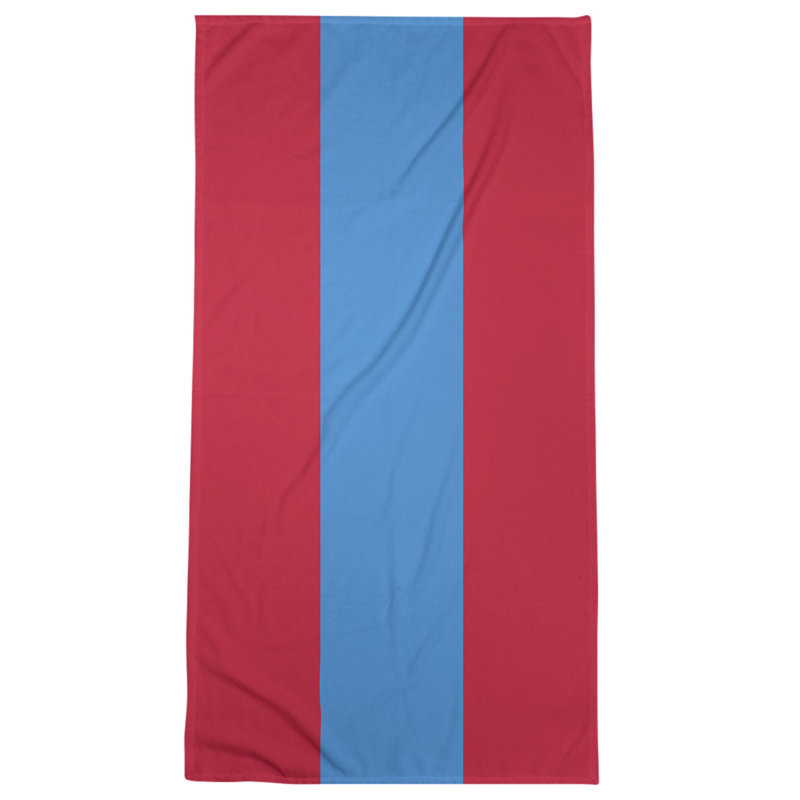 Cotton Blend Beach Towel, Light Blue/White