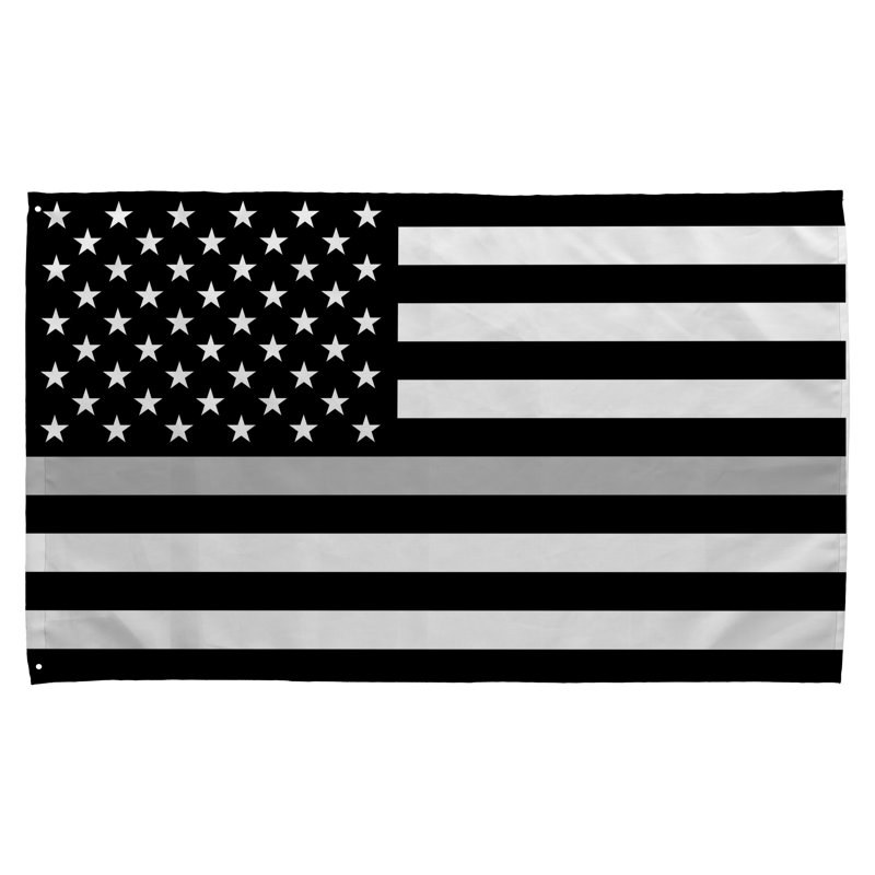 Thin Silver Line American Flag - Drapeau