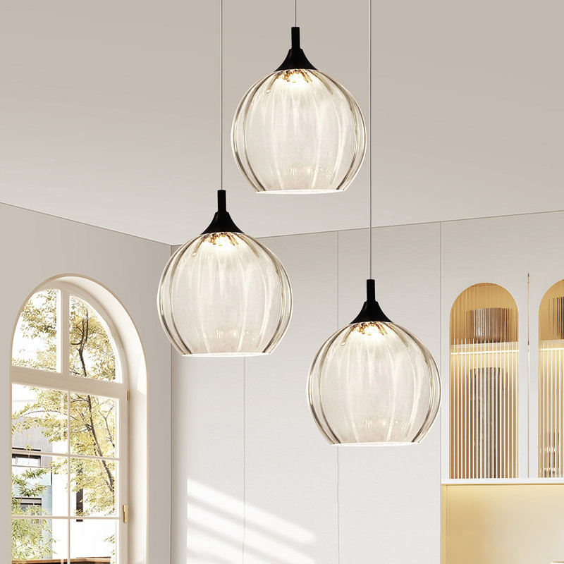 Luminaire suspendu 3 lumières DEL , Trois lumières, Matte Black