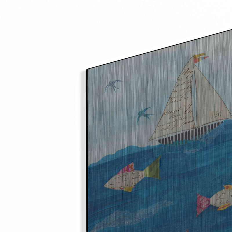 Beachcrest Home ™ «Sailing Together II» par Courtney Prahl, art mural en métal, H 16 po x l 12 po