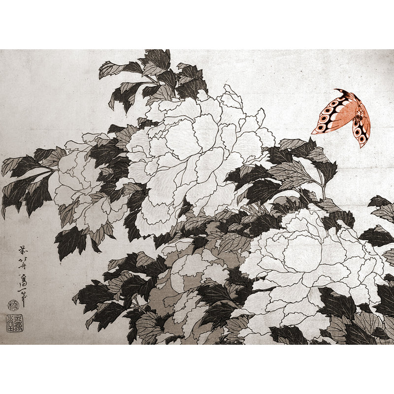 Wall Decal, 22" H x 28" W, Black/Peach