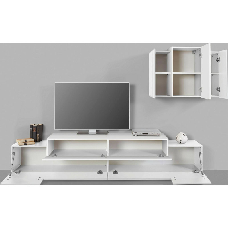 Mialena Rectangle Accent Cabinet, Glossy/Matt White