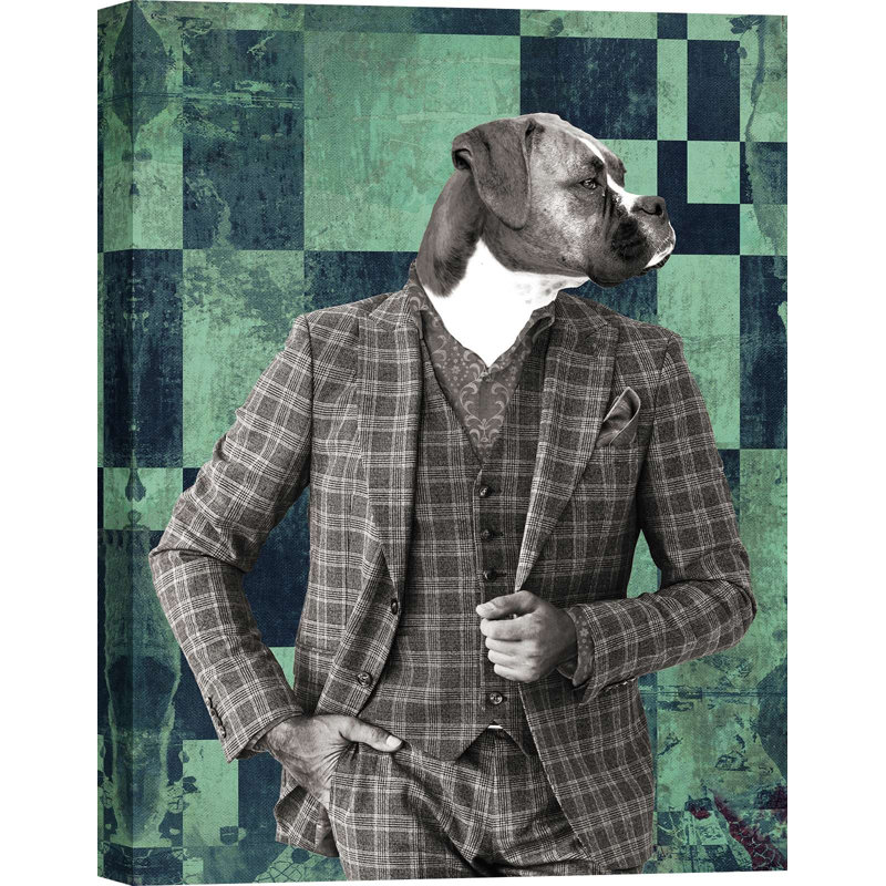 Gentleman 1 (B&W) by Vizlab - Wrapped Canvas Print, 100cm H x 70cm W x 4cm D